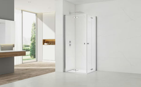 Preklopni tuš vrata SAT Sk 80 cm s prozirnim staklom i kromiranim profilom