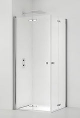 Kvadratna tuš kabina SAT Sk 100x100 cm u sjajnom kromu s prozirnim staklom i preklopnim vratima