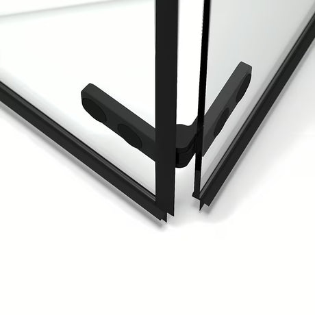 Pravokutna tuš kabina SAT Sk 100x80 cm u crnoj boji s prozirnim staklom i preklopnim vratima.