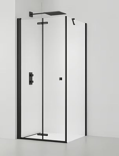 Pravokutna tuš kabina SAT Sk 100x80 cm s crnim profilima i prozirnim staklom
