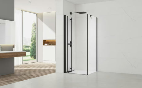 Pravokutna tuš kabina SAT Sk 100x80 cm s crnim profilima i prozirnim staklom