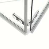 Pravokutna tuš kabina SAT Sk 100x80 cm u sjajnom kromu s prozirnim staklom i preklopnim vratima.