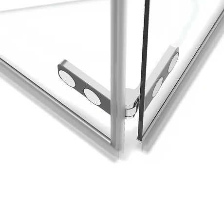 Pravokutna tuš kabina SAT Sk 100x90 cm u sjajnom kromu s prozirnim staklom i preklopnim vratima.