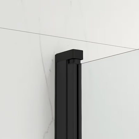 Crna paravan za kadu SAT SK 150x105 cm s prozirnim staklom i preklopnim otvaranjem