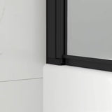 Crna paravan za kadu SAT SK 150x105 cm s prozirnim staklom i preklopnim otvaranjem