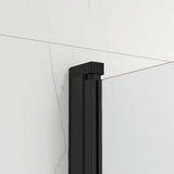 Crna paravan za kadu SAT SK 150x105 cm s prozirnim staklom i preklopnim otvaranjem