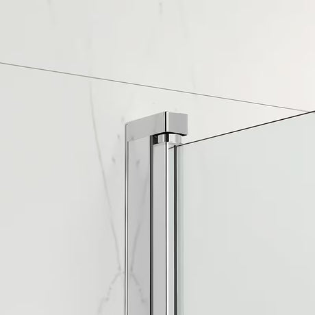 Dvodijelna sklopivi paravan za kadu SAT Sk 150x105 cm s prozirnim staklom i kromiranim profilima