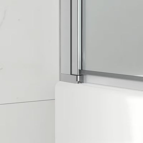 Dvodijelna sklopivi paravan za kadu SAT Sk 150x105 cm s prozirnim staklom i kromiranim profilima