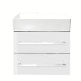 Viseća kupaonski ormarić s keramičkim umivaonikom SAT Cube u sjajnoj bijeloj boji