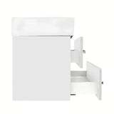 Viseća kupaonski ormarić s keramičkim umivaonikom SAT Cube u sjajnoj bijeloj boji