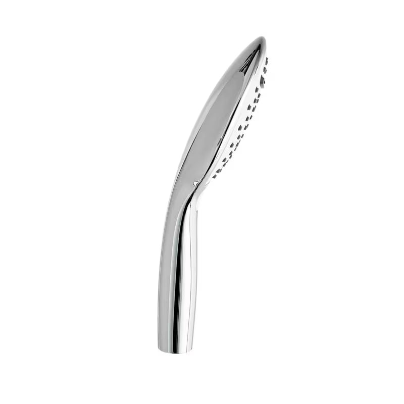 Bijela i krom ručna ručni tuš SAT s tri vrste mlaza i promjerom 12 cm.