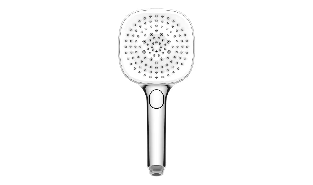 Ručni tuš SAT u bijeloj boji i kromu, promjera 12 cm i s tipkom EasyClick pro 3 mlaza.