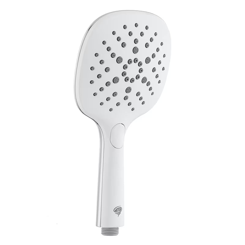 Ručni tuš SAT u bijeloj i krom kombinaciji s prebacivanjem na tipku i tri mlaza, uključujući BoosterSpray.