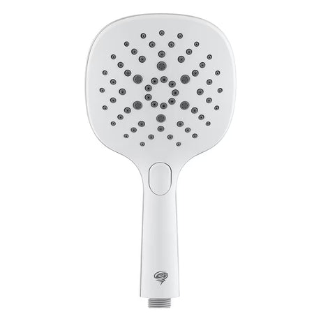 Ručni tuš SAT u bijeloj i krom kombinaciji s prebacivanjem na tipku i tri mlaza, uključujući BoosterSpray.