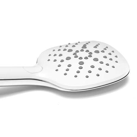 Ručni tuš SAT u bijeloj i krom kombinaciji s prebacivanjem na tipku i tri mlaza, uključujući BoosterSpray.