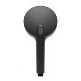 Mat crna ručna tuš slušalica SAT s okruglom glavom promjera 12 cm i četiri vrste mlaza.