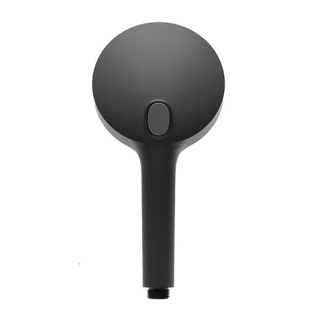 Mat crna ručna tuš slušalica SAT s okruglom glavom promjera 12 cm i četiri vrste mlaza.