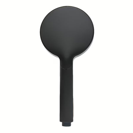 Crni ručni tuš SAT sa zaobljenim dizajnom, promjerom 12 cm i tri funkcije mlaza vode.