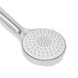 Kromirana ručna tuš slušalica SAT promjera 10 cm s tri vrste mlaza i silikonskim mlaznicama.