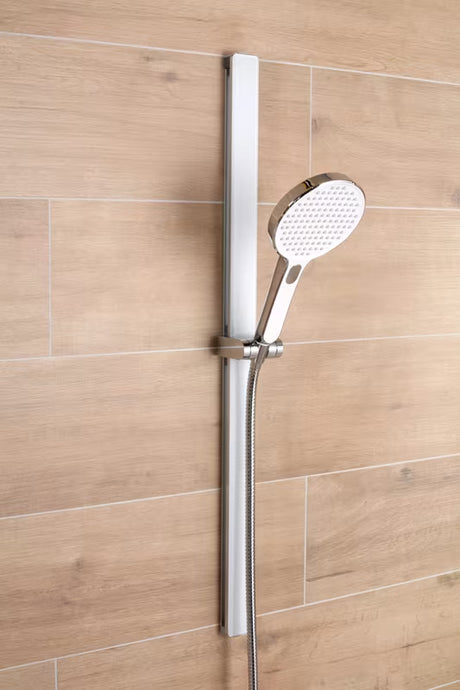 Tuš šipka SAT 80 cm u bijelo-krom izvedbi s kliznim i nagibnim držačem tuševi