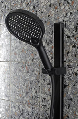 Tuš šipka SAT za zid u crnoj mat boji s kliznim i nagibnim držačem tuševi