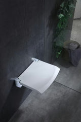 Bijelo sklopivo sjedalo za tuš SAT pro za udobnije i sigurnije tuširanje