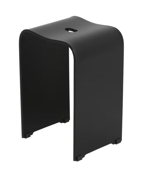 Crni sjedalo za tuš SAT od akrila s otvorom u sjedalu pro lakšeg rukovanja