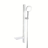 Tuš set SAT u bijelo-krom izvedbi s policom, tuš šipkom i ručnim tušem s 3 mlaza