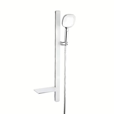 Tuš set SAT u bijelo-krom izvedbi s policom, tuš šipkom i ručnim tušem s 3 mlaza