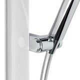 Tuš set SAT u bijelo-krom izvedbi s policom, tuš šipkom i ručnim tušem s 3 mlaza