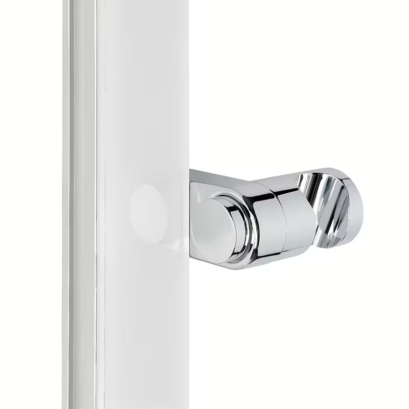 Tuš set SAT u bijelo-krom izvedbi s policom, tuš šipkom i ručnim tušem s 3 mlaza