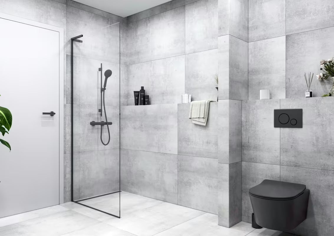 Tuš set SAT u mat crnoj boji s ručnim tušem i tuš šipkom