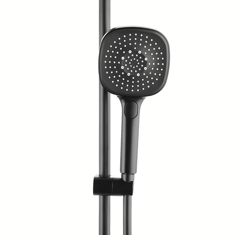 Tuš set SAT u mat crnoj boji s ručnim tušem s 3 funkcije i zidnom tuš šipkom.