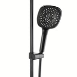 Tuš set SAT u mat crnoj boji s ručnim tušem s 3 funkcije i zidnom tuš šipkom.