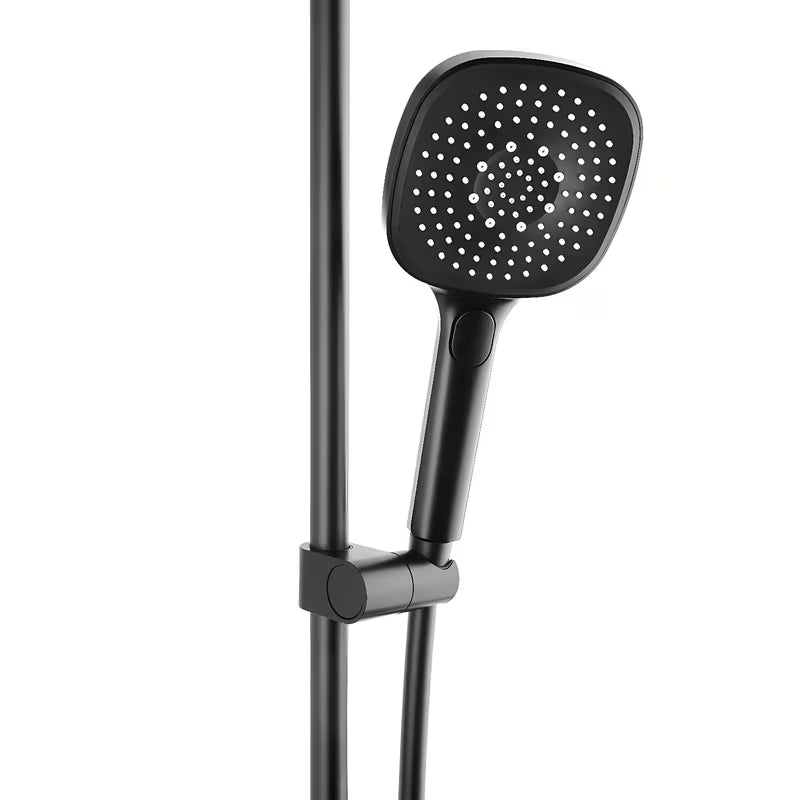 Tuš set SAT u mat crnoj boji s ručnim tušem s 3 funkcije i zidnom tuš šipkom.