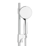 Tuš set SAT u krom izvedbi s ručnim tušem, tuš šipkom i crijevom pro zidna montaža.