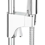 Tuš set SAT u krom izvedbi s ručnim tušem, tuš šipkom i crijevom pro zidna montaža.