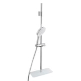 Tuš set SAT Chrome s ručnim tušem s 3 mlaza, tuš šipkom i bijelom staklenom policom