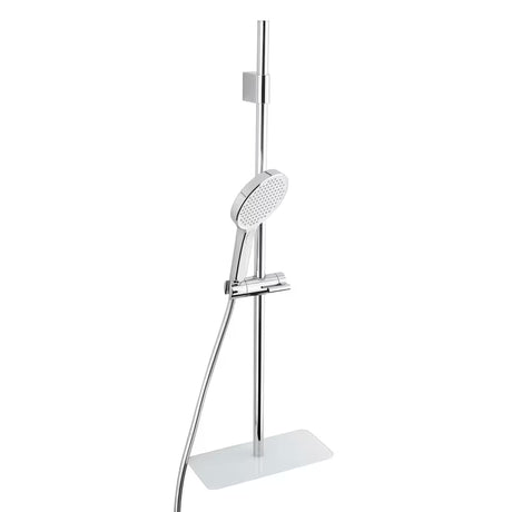 Tuš set SAT Chrome s ručnim tušem s 3 mlaza, tuš šipkom i bijelom staklenom policom