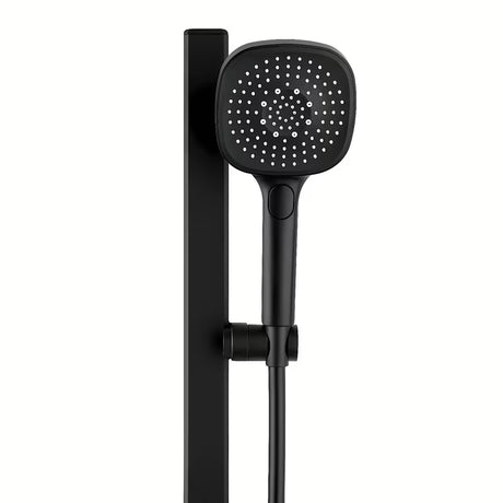 Tuš set SAT u mat crnoj izvedbi s ručnim tušem, tuš šipkom, crijevom i policom