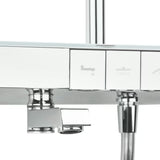 Tuš sustav SAT s termostatskom miješalicom, sa staklenom policom i prebacivanjem između nadglavnog i ručnog tuša te izljeva.