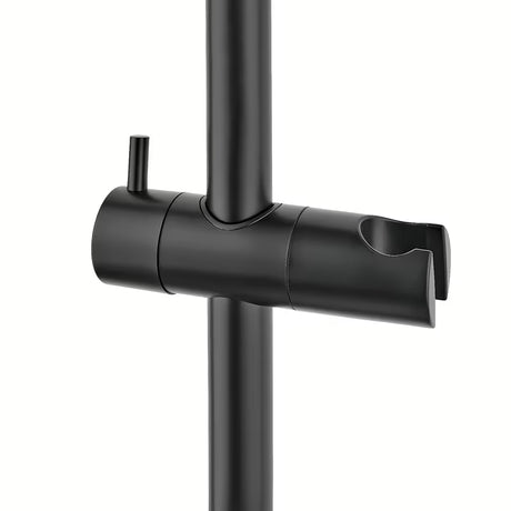 Termostatski tuš sustav SAT s crnom mat termostatskom slavinom, nadglavnim i ručnim tušem.