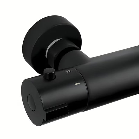 Crni mat tuš sustav SAT s termostatskom miješalicom, s nadglavnim tušem 25 cm i ručnim tušem