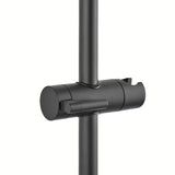 Crni mat tuš sustav SAT s termostatskom miješalicom, s nadglavnim i ručnim tušem te staklenom policom.