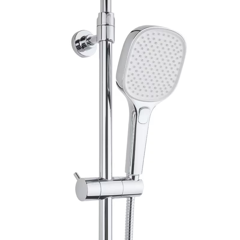 Kromirani termostatski tuš sustav SAT s nadglavnom tuš ružom 32 × 21 cm i ručnim tušem