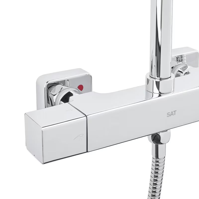 Kromirani termostatski tuš sustav SAT s nadglavnom tuš ružom 32 × 21 cm i ručnim tušem