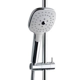 Tuš sustav SAT Chrome s jednoručnom miješalicom, policom, nadglavnim i ručnim tušem u izvedbi bijela/krom.