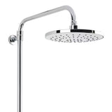 Tuš sustav SAT Chrome s jednoručnom miješalicom, policom te nadglavnim i ručnim tušem u izvedbi bijela/krom.