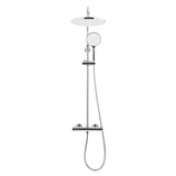 Tuš sustav SAT Chrome s termostatskom miješalicom, nadglavnim tušem 25 cm i ručnim tušem s tri vrste mlaza.