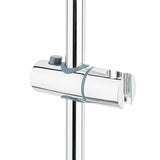 Tuš sustav SAT Chrome s termostatskom miješalicom, nadglavnim tušem 25 cm i ručnim tušem s tri vrste mlaza.